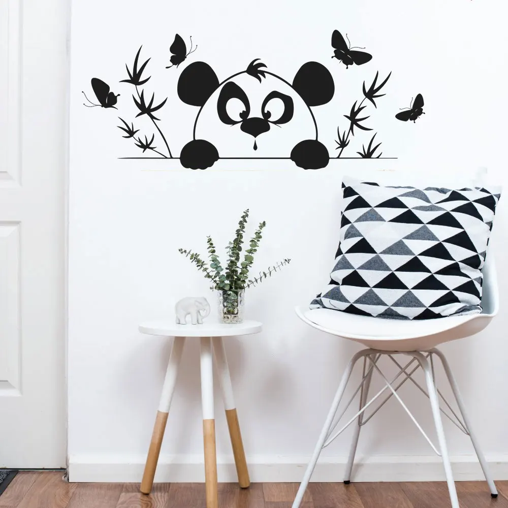Мультяшные панды бамбуковое дерево настенные наклейки для детской спальни
