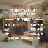 store hours sign business vinyl decal hours of operation sticker company name a17 010