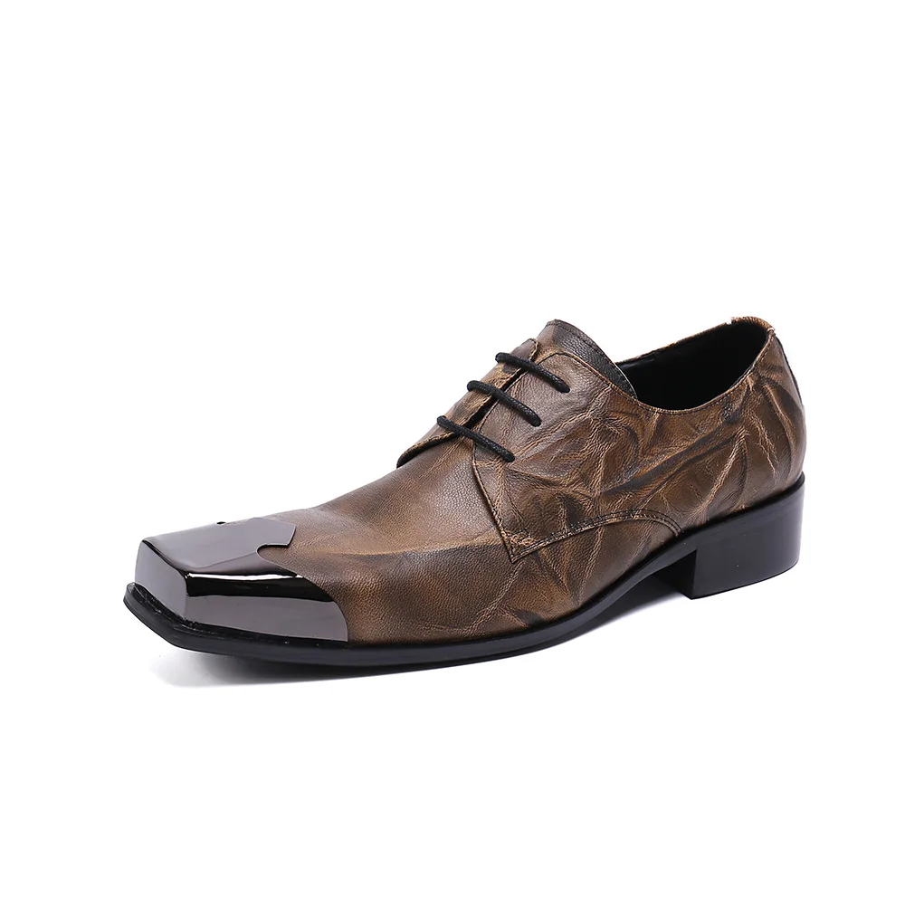 

Туфли-оксфорды мужские классические, натуральная кожа, на шнуровке, квадратный носок, броги, британская Свадебная обувь для вечеринок, боль...