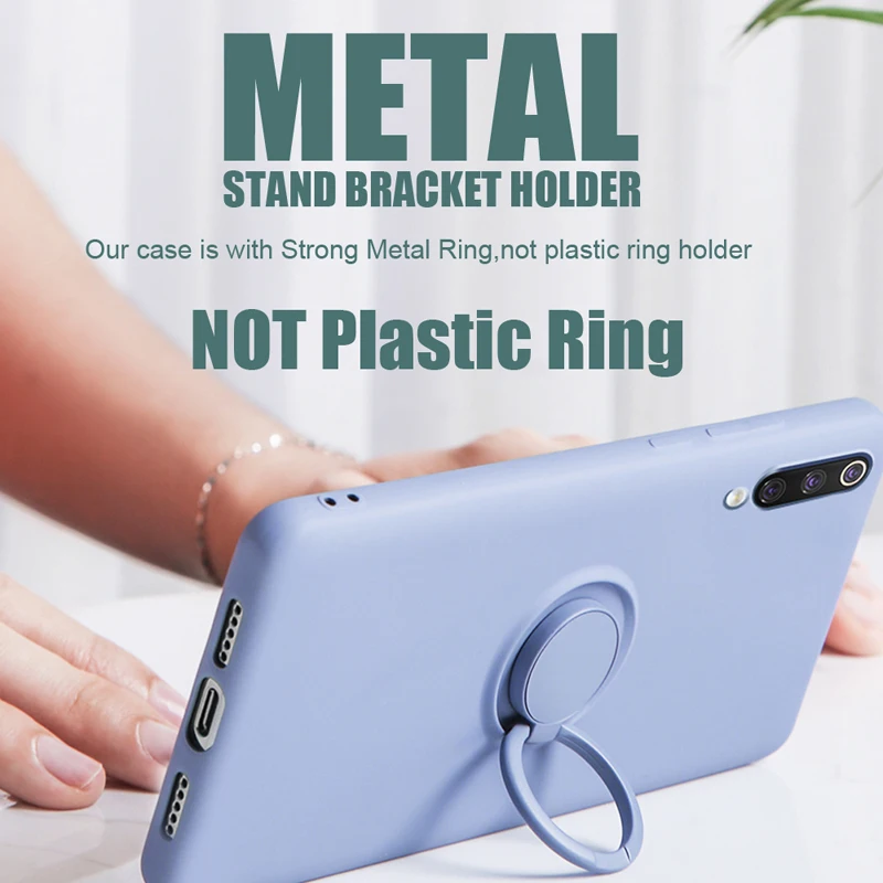 Luxury Silicone Case For Xiaomi Mi 10T 11T Pro Redmi Note 9 10S 10 9S Pro Max POCO F3 X3 Pro NFC Mi10T Cover Ring Holder Stand T