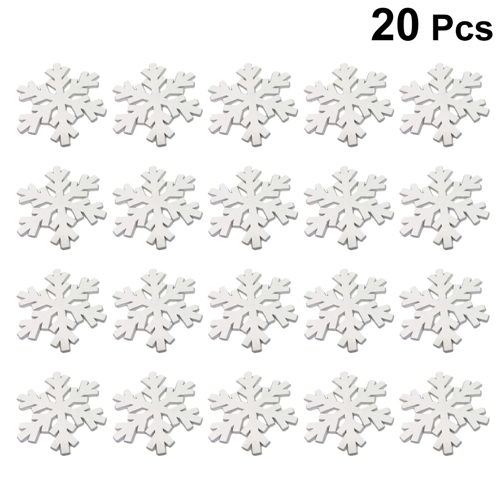 20 шт. Рождественские декоративные снежинки деревянные украшения деревянная