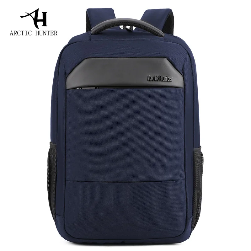 ARCTIC HUNTER, новинка, повседневная мужская сумка Mochila, мужская сумка через плечо, нейлоновая, водонепроницаемая, для студентов колледжа, сумка для компьютера, рюкзак, школьный ранец - Цвет: Синий