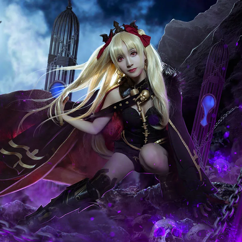 Аниме! Fate/Grand Order Ereshkigal пышный боевой костюм с вышитым рисунком Униформа