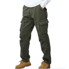 Брюки-карго мужские зимние с флисовой подкладкой, плотные теплые повседневные меховые штаны, Свободные мешковатые Джоггеры в стиле милитари, большие размеры 40