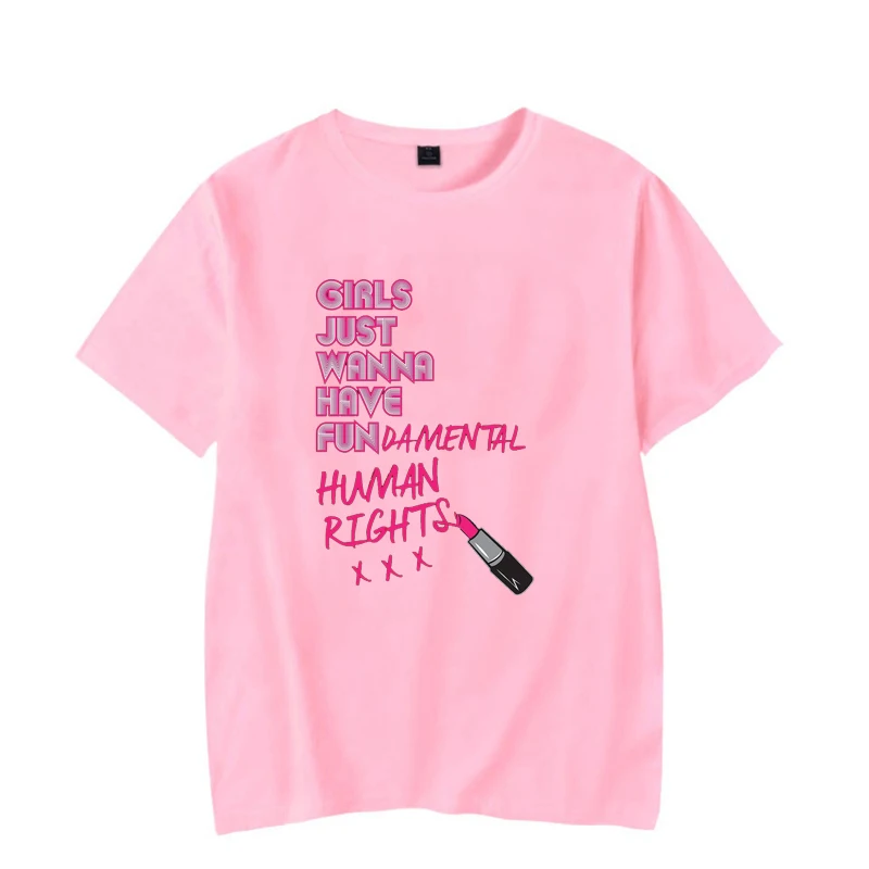 

Women Casual Graphic Tees Girls Just Wanna Have Fundamental Human Rights T Shirt Women Summer Tops Feminist Feminism T Shirt