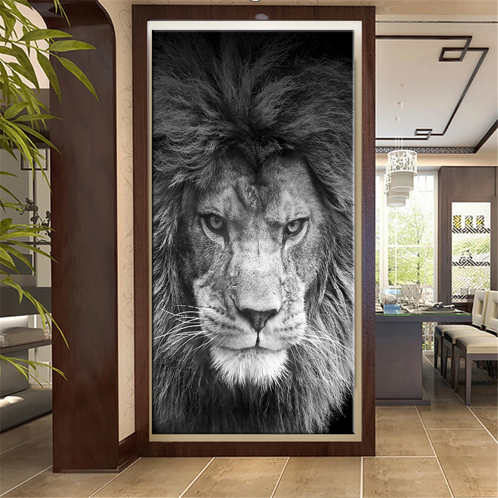 

Canvas Painting Animal Lion Prints & Poster Black and White Canvas Art Wall Decorative Picture for Living Room Poster Prints