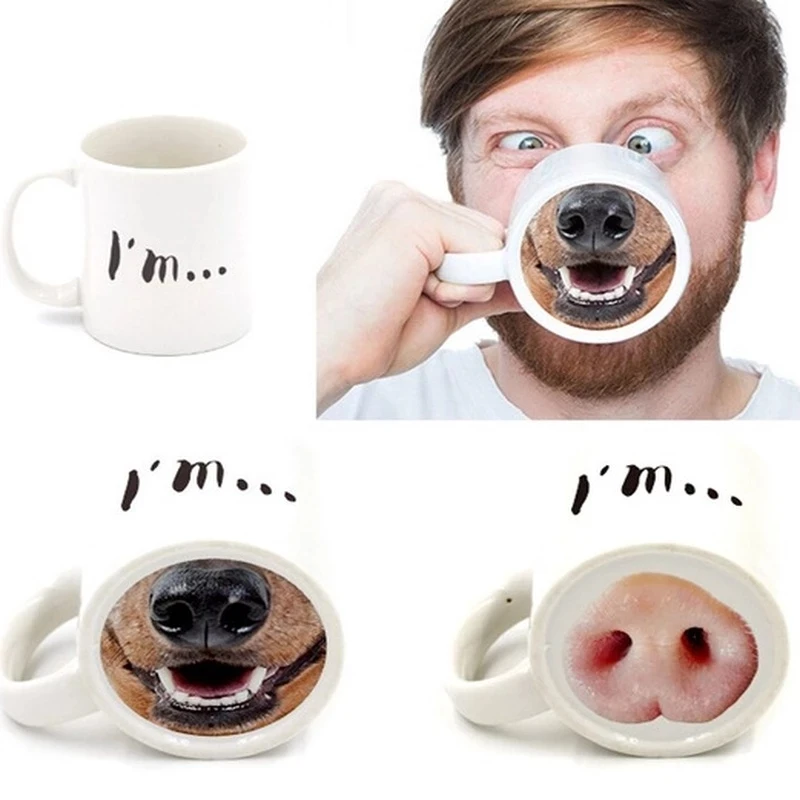 

Creative Porcelain Mug Cup Funny Pig Nose Pattern Ceramic Water Cup Tea Cup For Afternoon Tea Home Use Gift 301 To 400ml