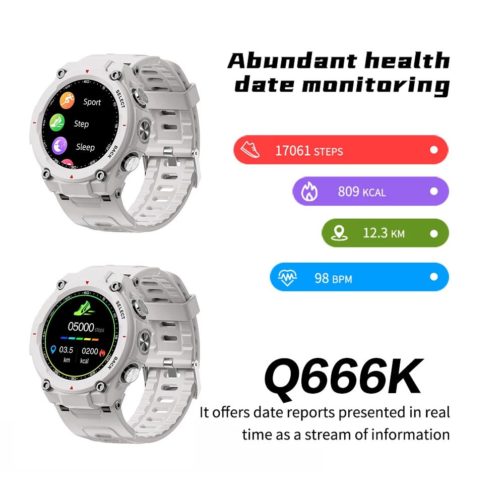 roruite attack2 pro mans smart watch sports monitoring healthy heart rate smartwatch is suitable for android and xiaomi phones free global shipping