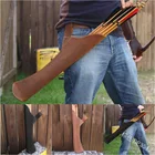 Из искусственной кожи Винтаж колчан лук держатель лука Hunter Косплэй для реалистичных игр стимпанк рекурсивного лука охота снимать сумка, способный преодолевать Броды для взрослых