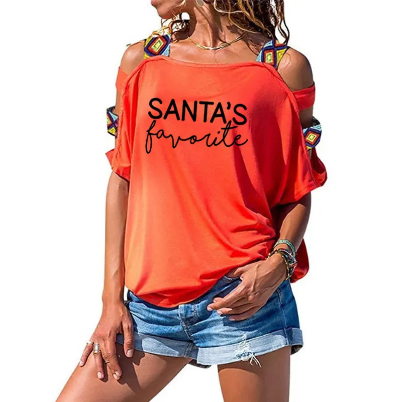 SANTA'S любимая футболка Забавный девиз женская модная хипстерская