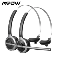 2 pack mpow m5 bluetooth headsets over ear wireless headphones with crystal clear microphone for truckersdriverscalling center