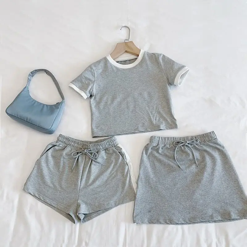 

Sports Suit Women's 2021 New Fashion Casual Women's T-shirt Short Sleeve Shorts Skirt Students Summer