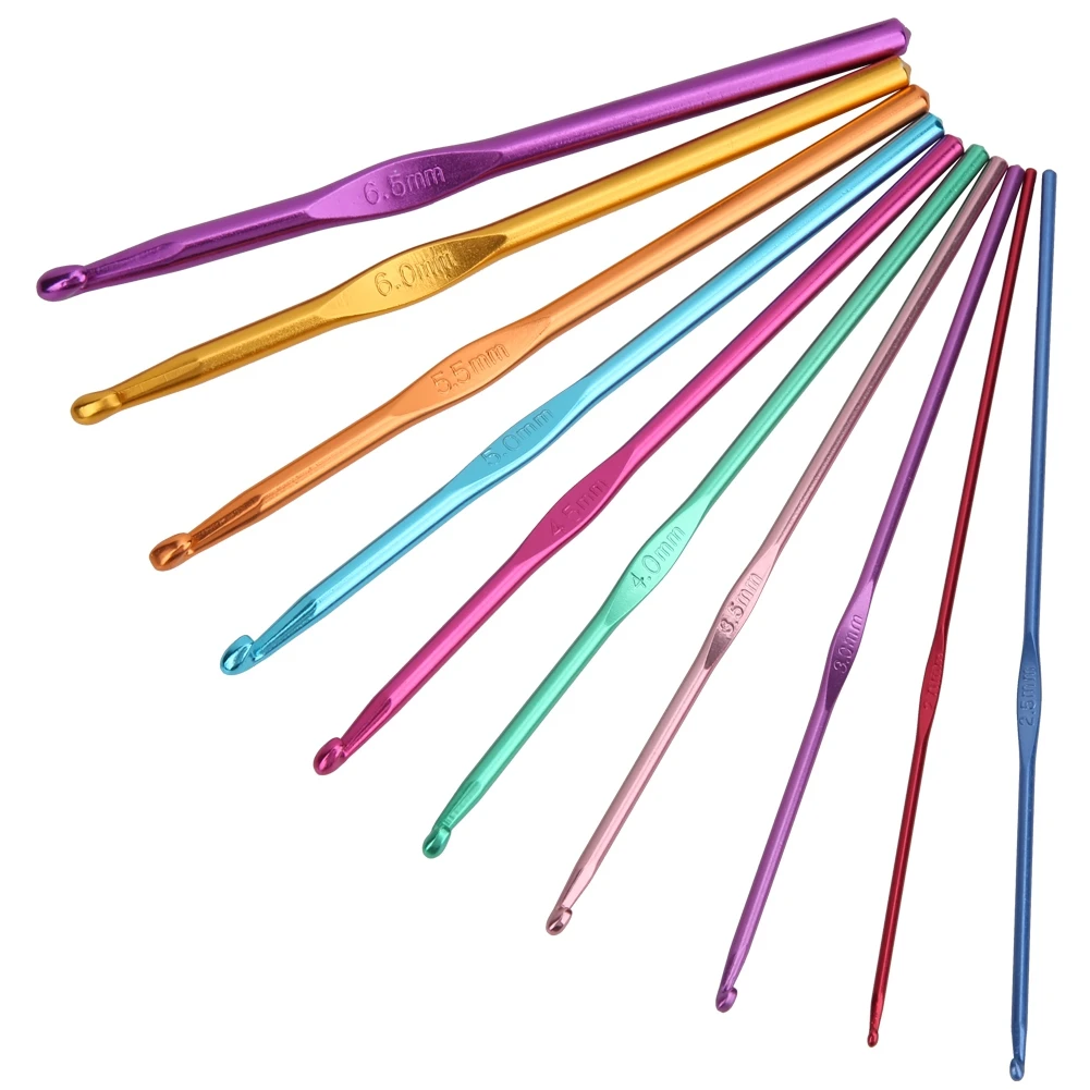 100 шт. набор алюминиевых крючков для вязания|Швейные инструменты и аксессуары| |