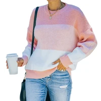 winter coat tops female clothing patchwork fall 2021 sweater womens knitted long sleeve pollover sweater jumper sweater