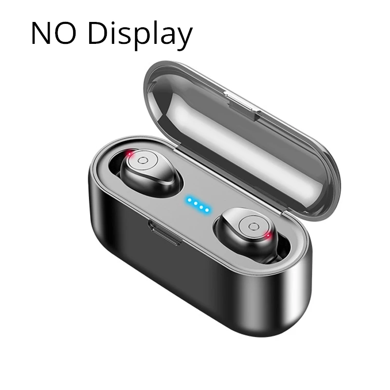 ROCK Mini TWS настоящие беспроводные Bluetooth наушники стерео Спортивная гарнитура с зарядным устройством микрофон для iPhone XS MAX Xiaomi - Цвет: No Dispaly-Black