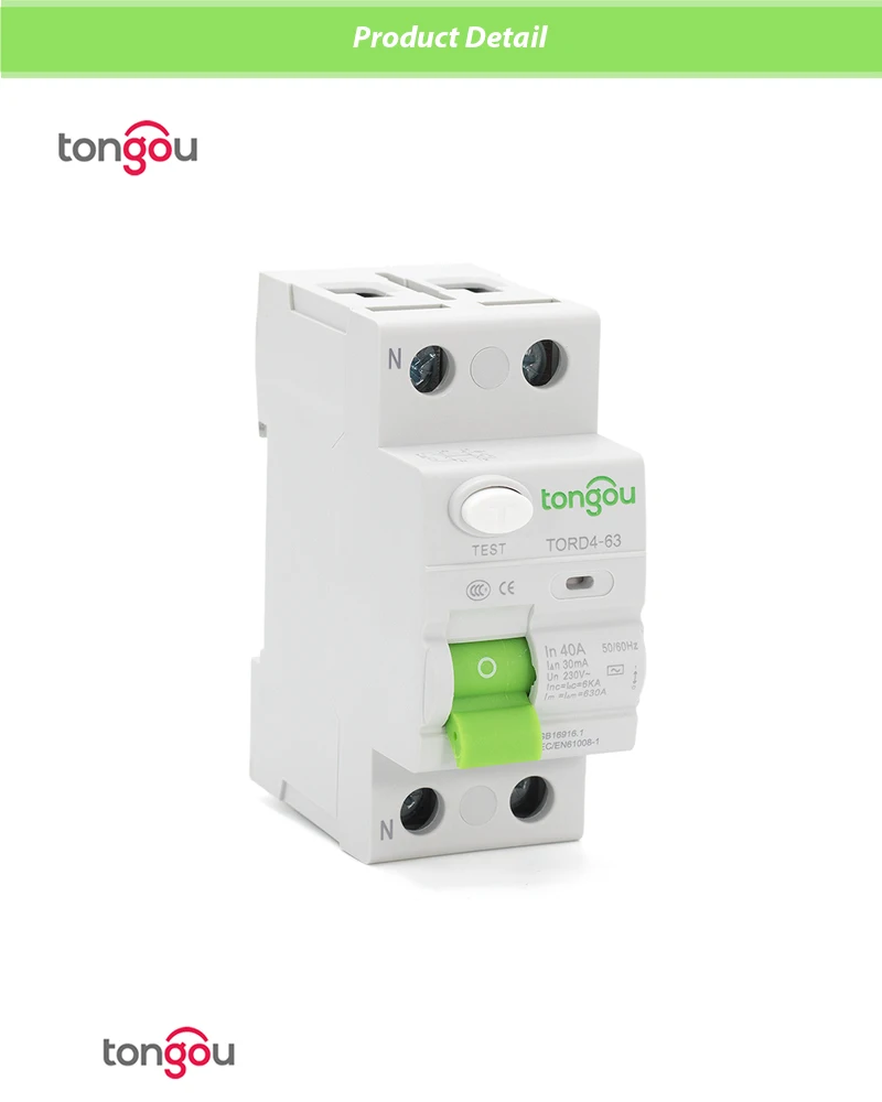 AC 2P 16A 10 мА 30 мА 6KA RCCB RCD 110 в 230 В узловой ток автоматический Выключатель дифференциальный выключатель переключатель безопасности TORD4-63