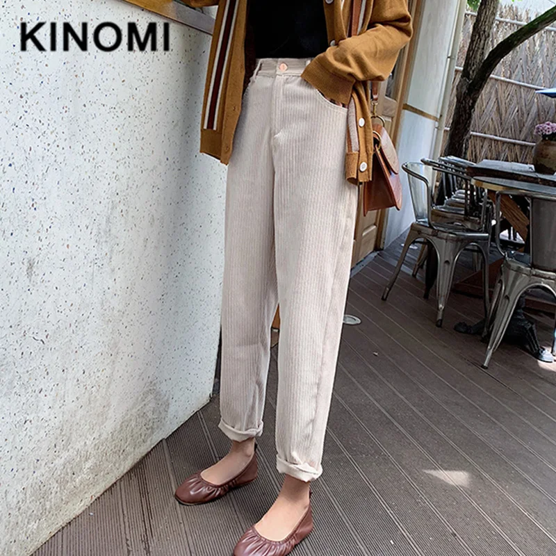 REALEFT Новое поступление повседневные женские Прямые вельветовые брюки с