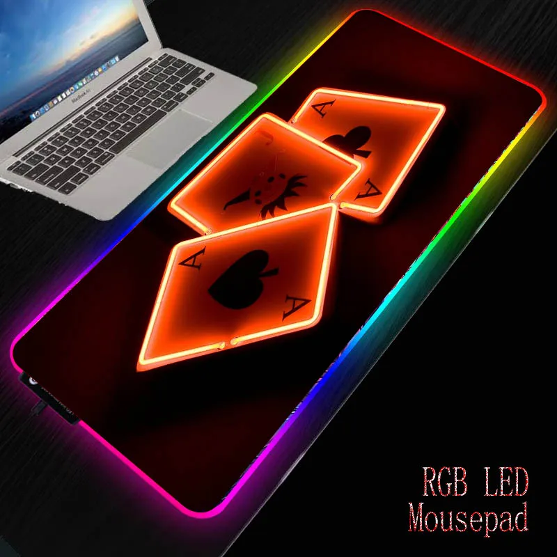 Mairuige Джокер игровой большой RGB подсветкой Мышь Коврик для компьютерной