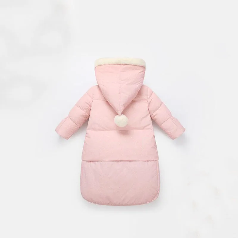 Шерстяной спальный мешок детский зимний 75*34 см голубой и розовый цвет теплый для