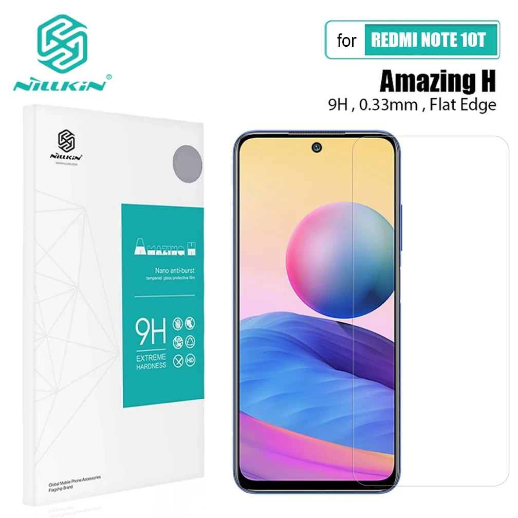 Защитное стекло для Xiaomi Redmi Note 10T тонкое закаленное Nillkin 9H твердое ультратонкое 4G |
