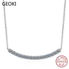 Ожерелье Geoki из серебра 925 пробы с кулоном из муассанита белого цвета 0,8 карат D, ожерелье с микро-муассанитом прошло испытание на бриллиант