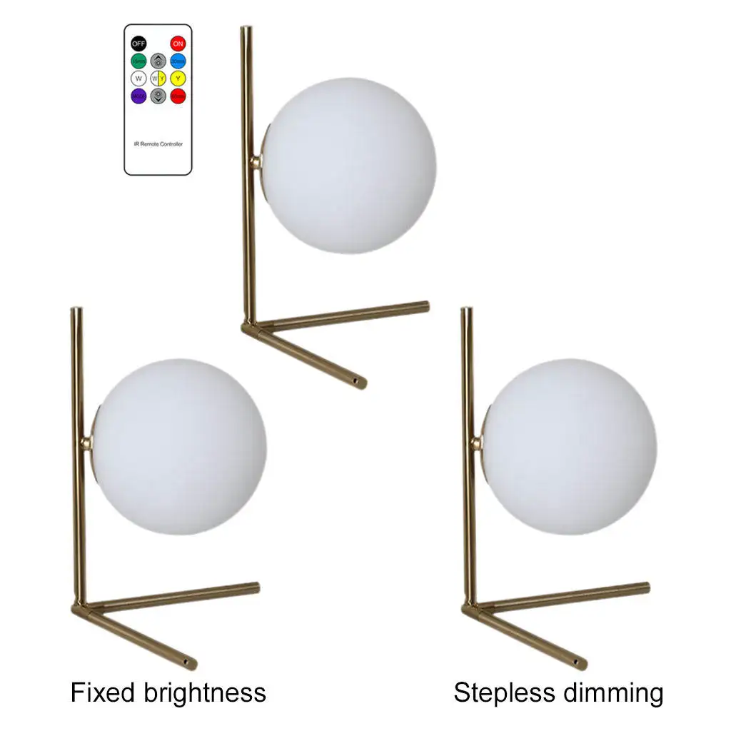 Nordic Glass Ball LED Table Lamp Metal Base Stylish USB Touch Switch White Lighting Reading Lamp for Living Room Art Decoration