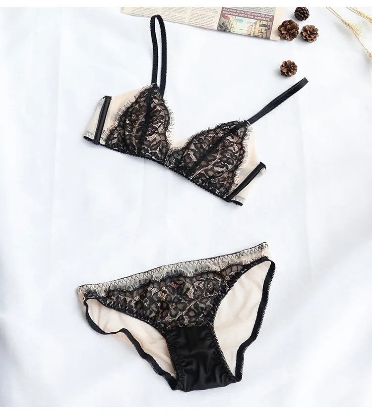 Ультратонкое сексуальное кружевное белье и трусики комплект женского нижнего