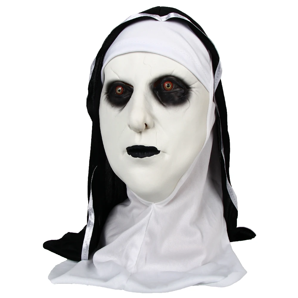 Страшная ужасная латексная маска монахини головной платок валак реквизит для