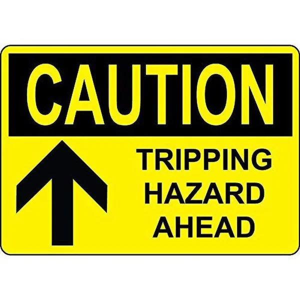 

Caution Tripping Hazard AheadArrow Black On Yellow Retro tin sign nostalgic ornament metal poster garage art deco bar cafe shop