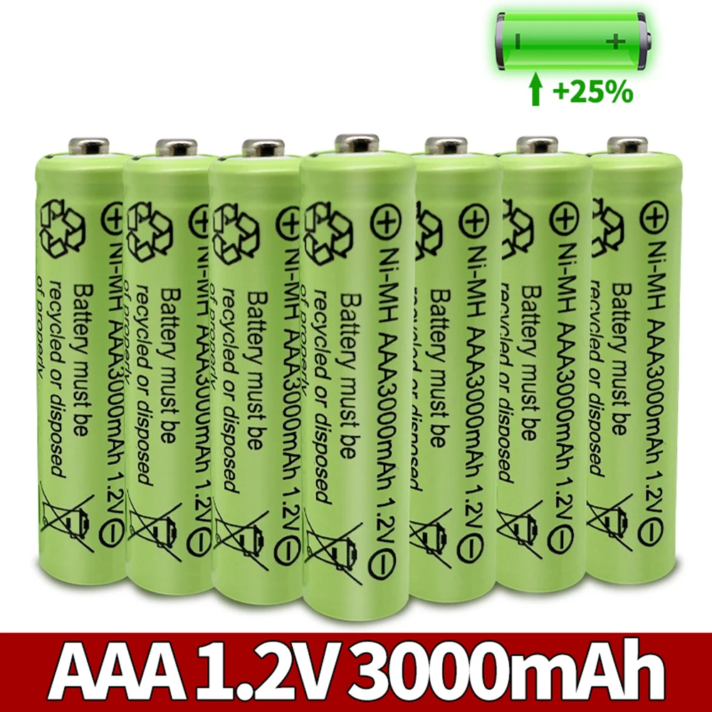 AAA 3000 мАч 3A 1 2 в Ni MH желтая аккумуляторная батарея для MP3 RC игрушек светодиодный