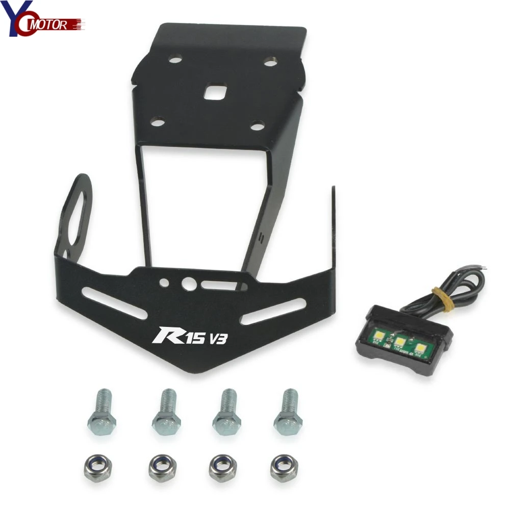 

For YAMAHA YZF R15 V3 yzf-R15 V3 2017-2020 2019 2018 New Motorcycle Fender Eliminator License Plate Holder Bracket&LED Light