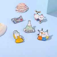 science cute enamel pins chemical reagents test tubes chemical formul brooch lapel pin badges gift freinds jewelry accessories