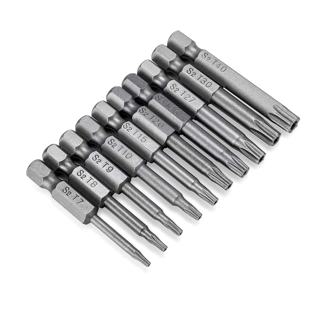 10 шт. T7 T40 безопасности Набор бит Биты отвертки Torx с плоской головкой для защиты от