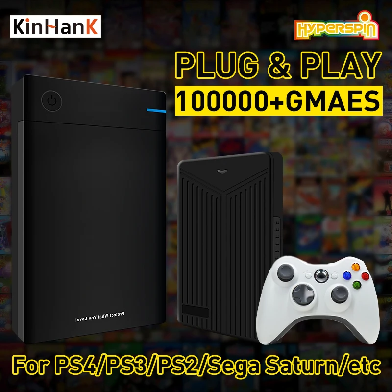 Внешний жесткий диск Kinhank hyперспективin 4T/8T/12T с 100000 + Ретро-играми для