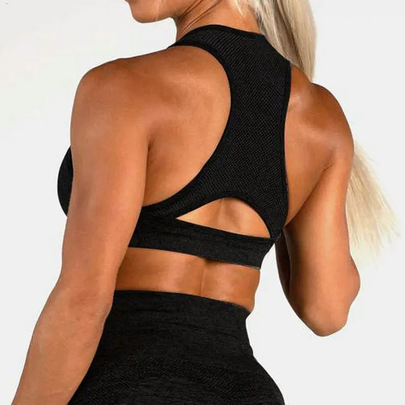 

Shockproof High Impact Seamless Sports Bra Racer Back Gym Bra Padded Push Up Athletic Bra Workout Yoga Bras Fitness Gym Crop Top