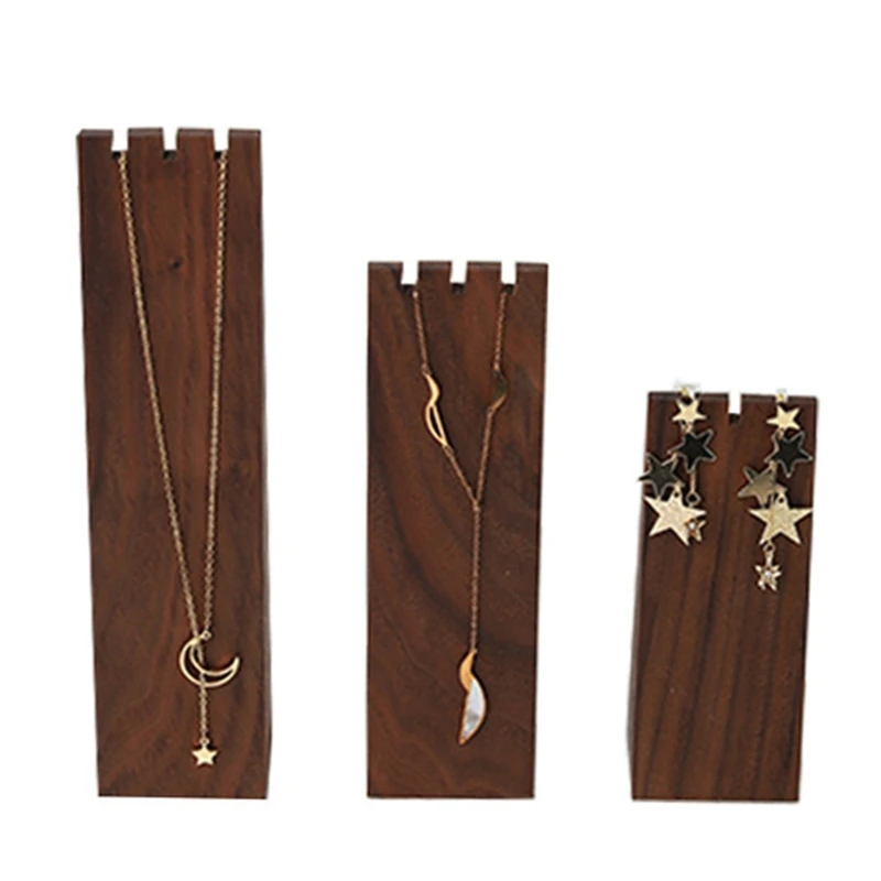 

Wood Necklace Stand Holder Shelf Jewelry Display Rack Bracket Organizer for Woman Girl