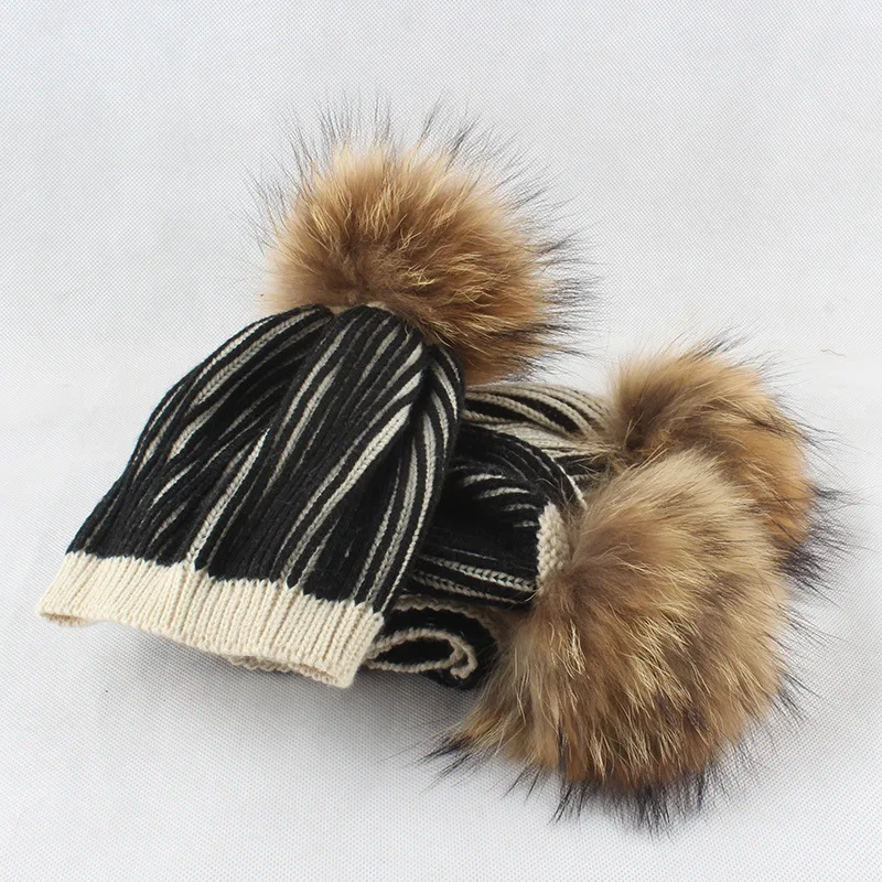 Шапка и шарф зимний детский комплект из двух предметов шерстяная вязаная шапка