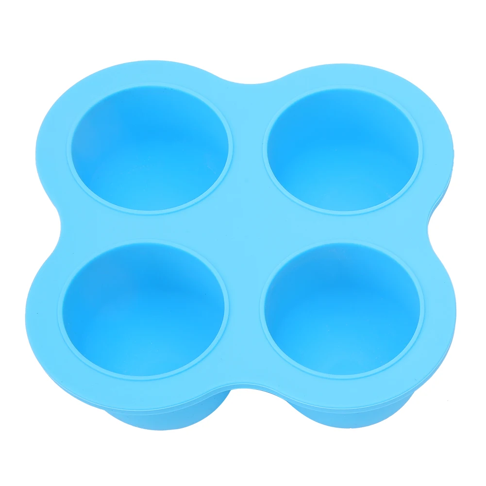 Kitchen Baking Accessories 4 Holes Food Grade Silicone Egg Steamer Steaming Tray Cooking Tool for Use Blue kitchen | Дом и сад