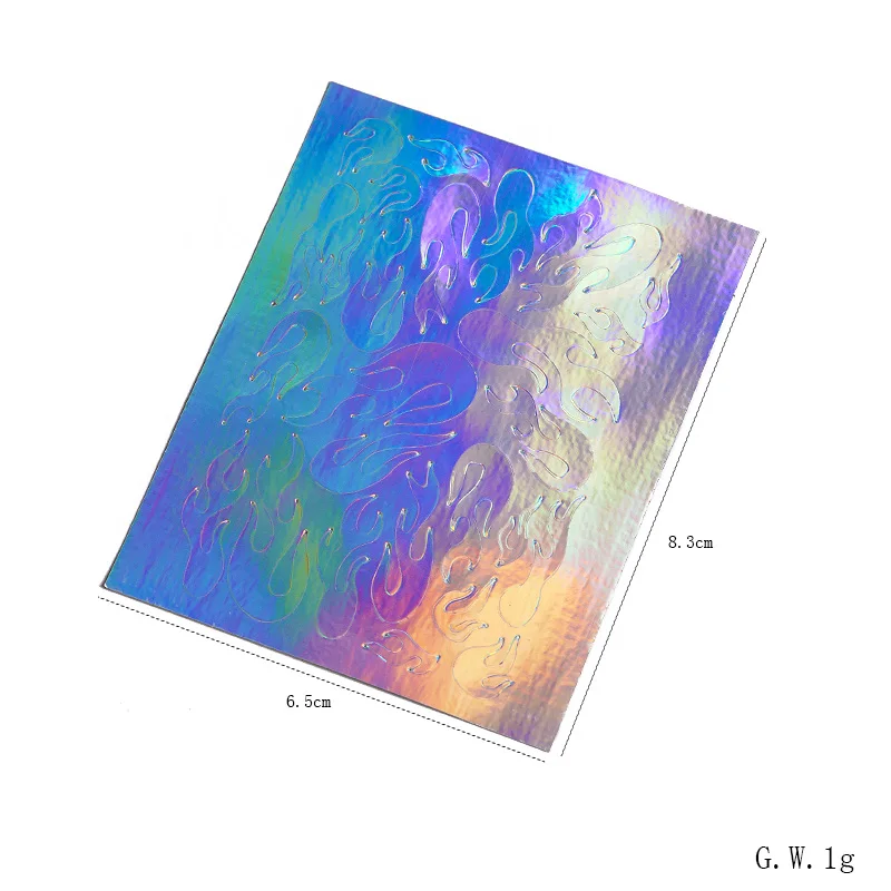 16 шт./компл. голографические наклейки для ногтей Aurora Fire Flame 8.3X6.5cm красочные