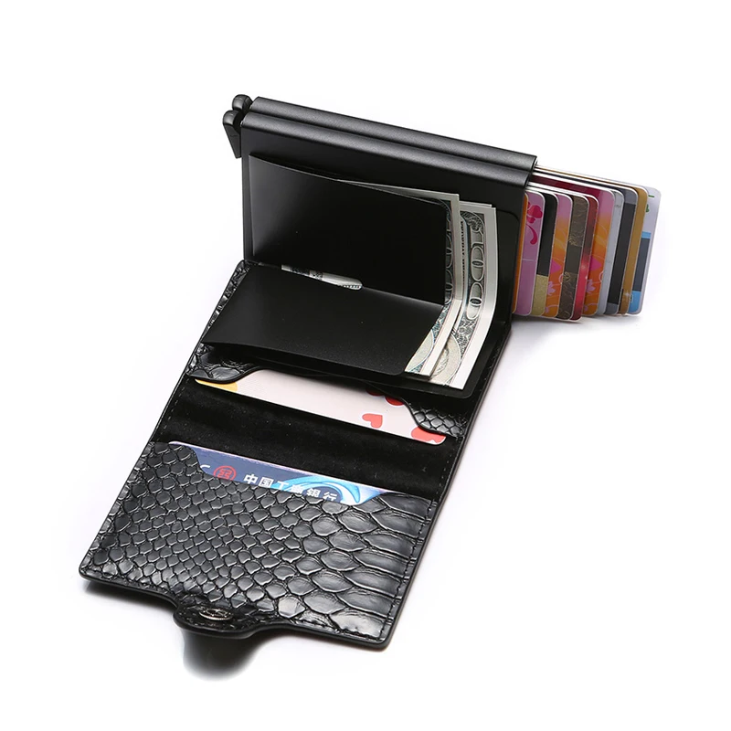 Женский анти Rfid id кредитный держатель для карт Чехол кошелек крокодил Бизнес банк держатель для карт Сумка розовая Кредитная карта визит визитница тележка