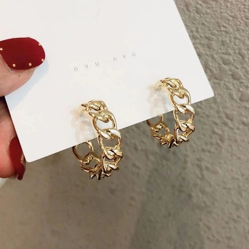 

Minimalist Gold color earrings Metal Large Circle Geometric Round Big Earrings for Women Girl Wedding Party Jewelry wholesale
