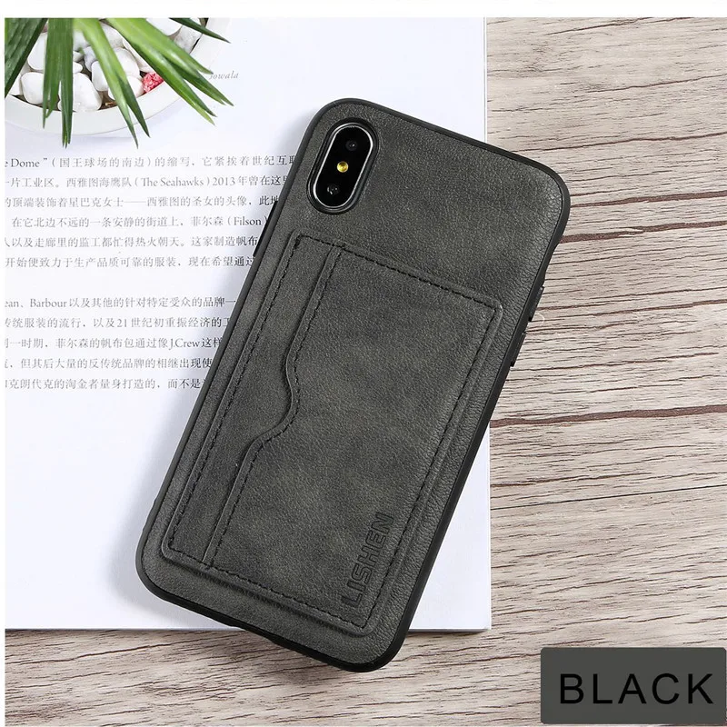 GTWIN модный роскошный кожаный защитный чехол для iPhone 7 Plus XR XS Max слот карт Поддержка