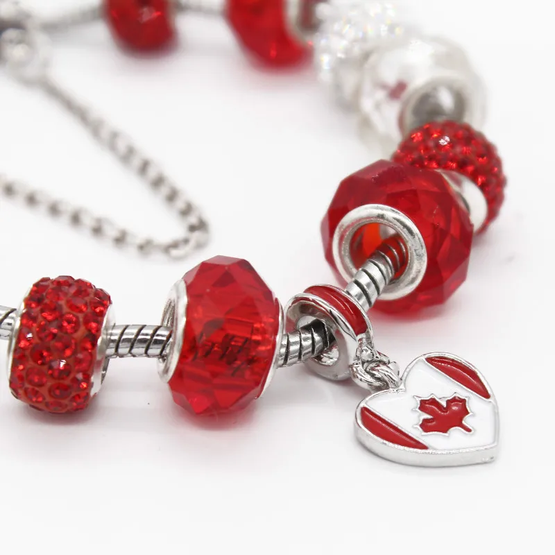 Женский браслет с шармами Poshfeel из канадского флага бусинами ювелирные изделия