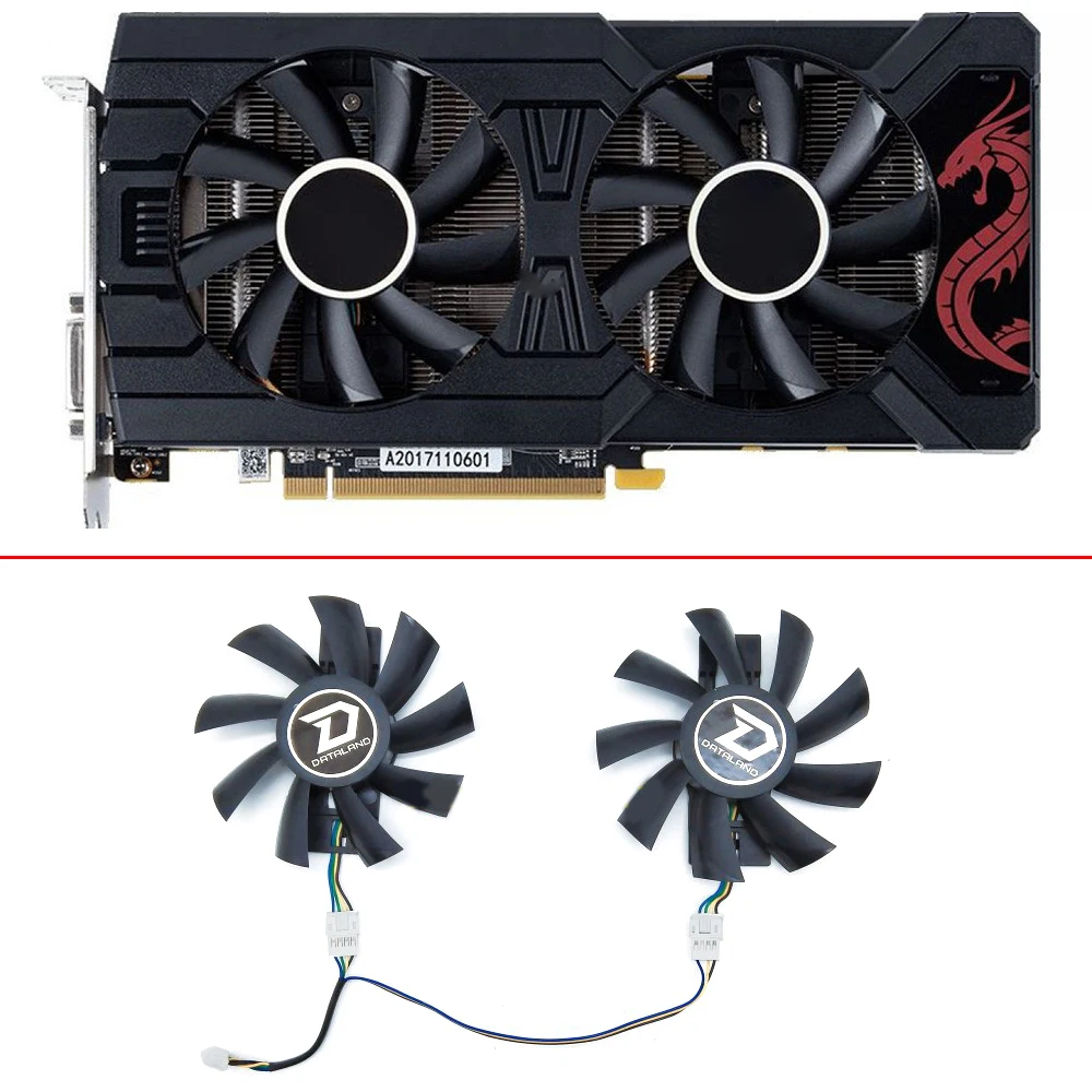 4Pin GA92S2U RX570 GPU VGA кулер графический вентилятор для Radeon PowerColor Red Dragon RX 580 Dual Cool карты