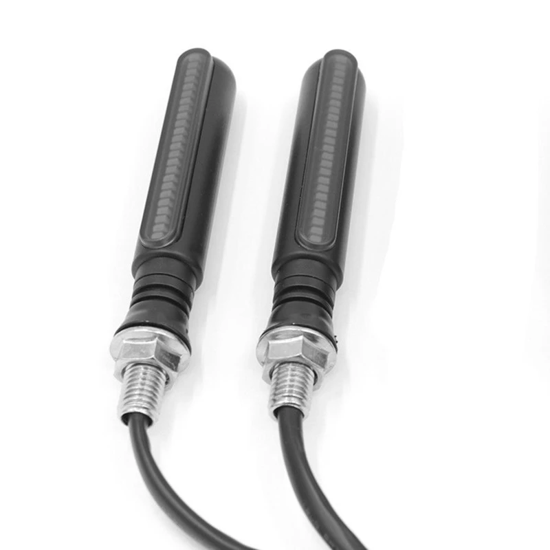 

4Pcs Flowing Motorcycle Indicators Flashing Motorbike Turn Signal Lights Rear Brake Lights Width Lamps 12V Universal