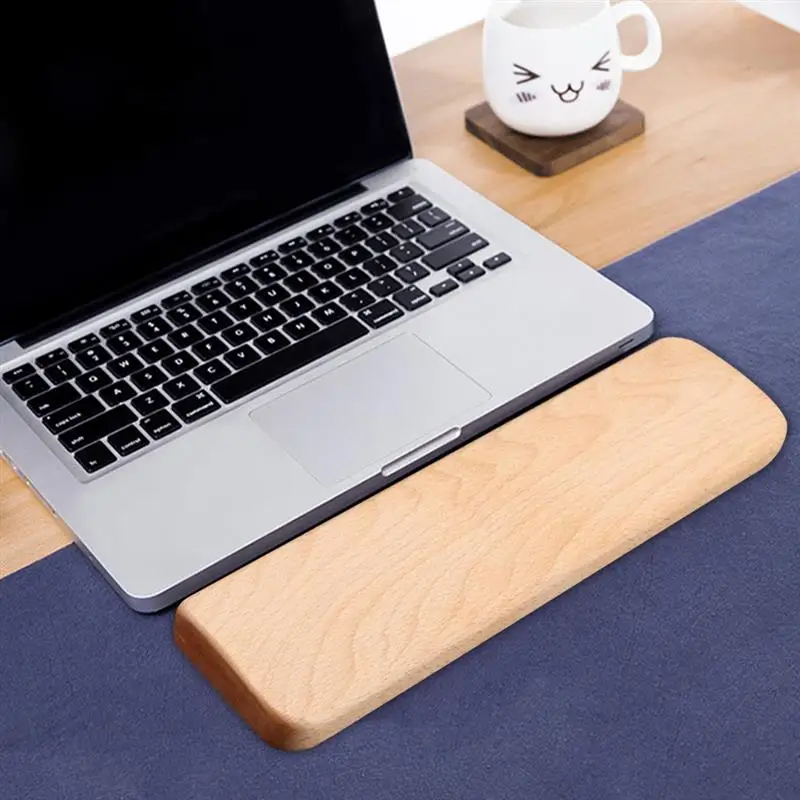 

New 2021 Wood Keyboard Wrist Rest Pad Beech Round Edge Mechanical Keyboard Wrist Rest Palms Rest for Office Gaming Typing