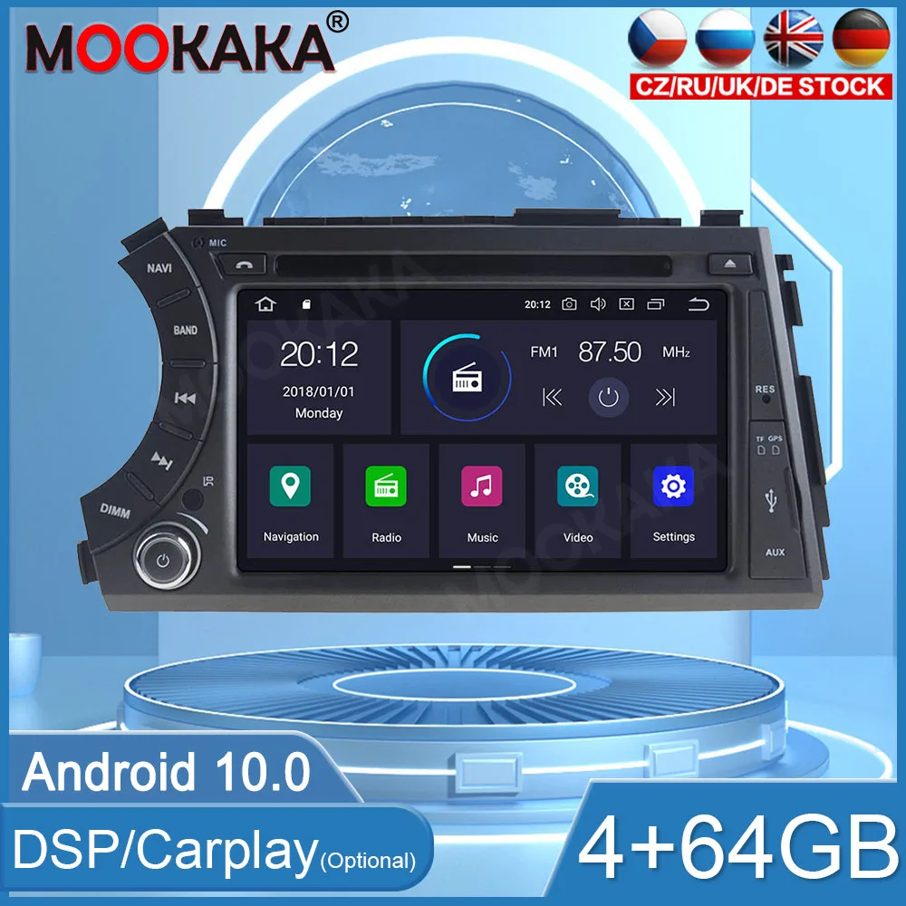 Автомобильное радио Android10 для Ssangyong Kyron Actyon Micro 2005 + Автомобильный плеер Carplay GPS