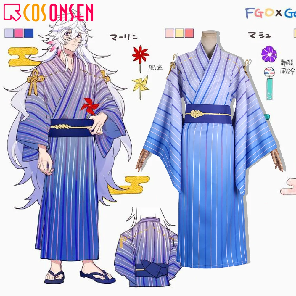 Fate Grand Order FGO×Google Play Merlin Косплей Костюм Аниме кимоно для косплея ONSEN на заказ все