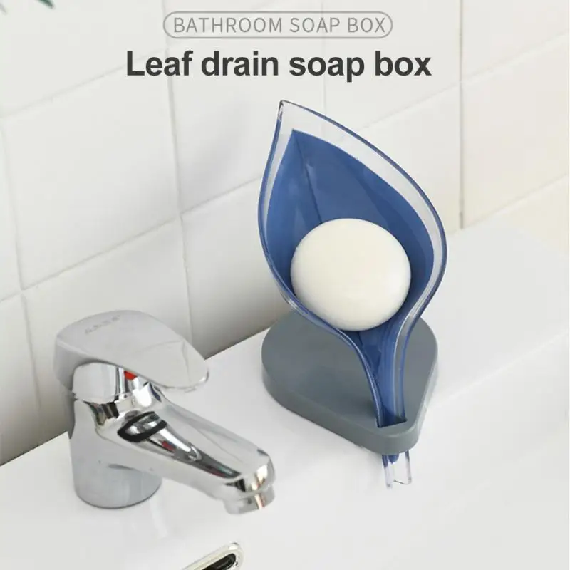 

Leaf Shape Soap Holder Non Slip Soap Box Toilet Shower Tray Draining Rack Bathroom Gadgets Soap Dish Soap Tray Holder