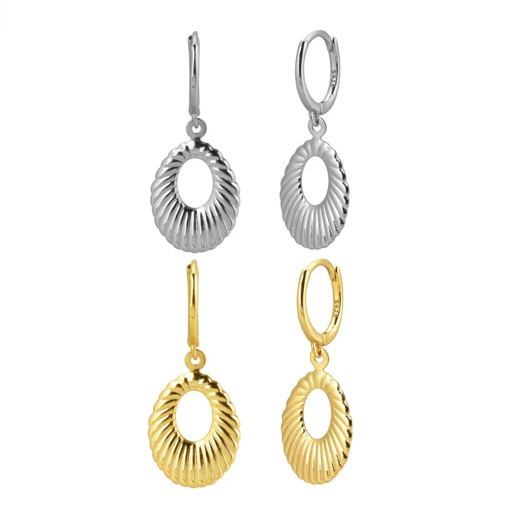 

Ovals Circle Drop Earring Loops Pendiente Earrings 2020 Fine luxulry Gold Zero Slim Jewelry sterling silver 925